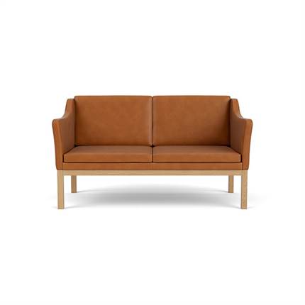 FDB 2 personers sofa i cognac læder